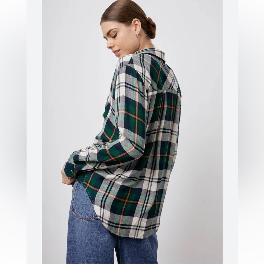 Rails Green And White Plaid Button Down Shirt - image 2